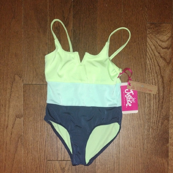 Justice Other - NWT Justice Lime and Navy Swimsuit
